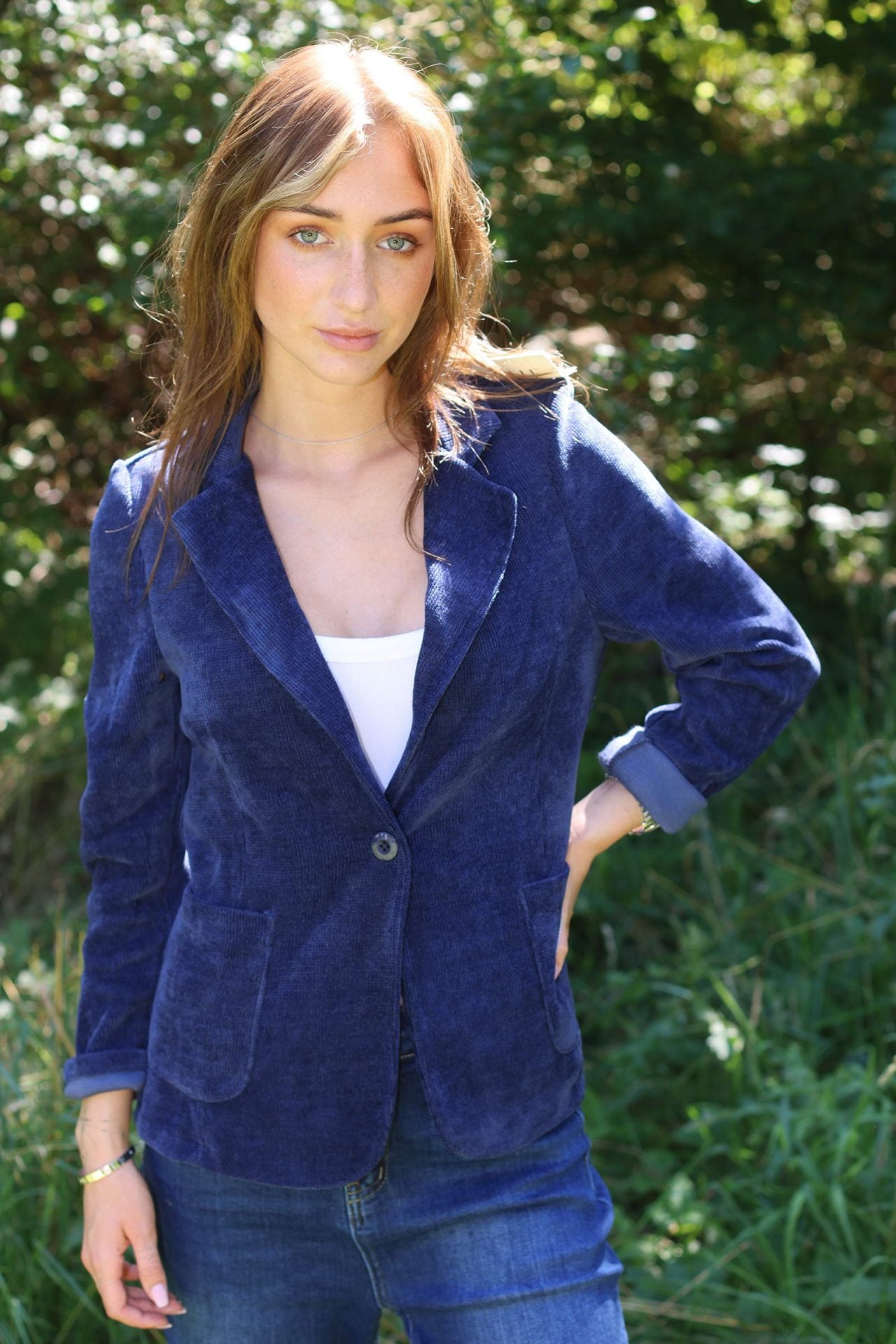 Myk fløyelsblazer