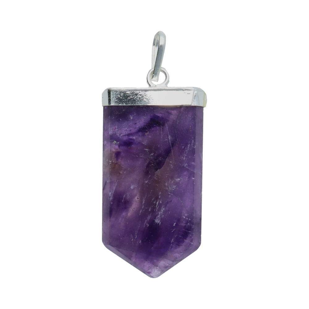 Hopi Hand Amethyst Pendant in Silver Bano