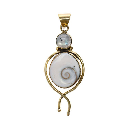Bronze pendant with mineral